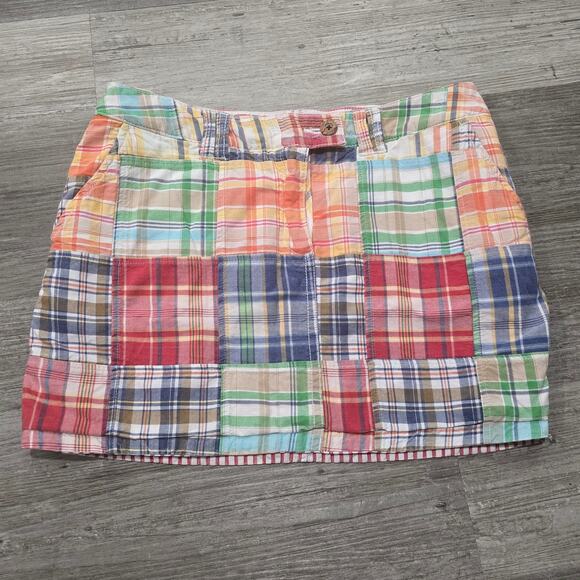 2 in 1 Multi-Color Patched Reversible Candy Stripe Mini Skirt w. Pockets - Picture 4 of 7